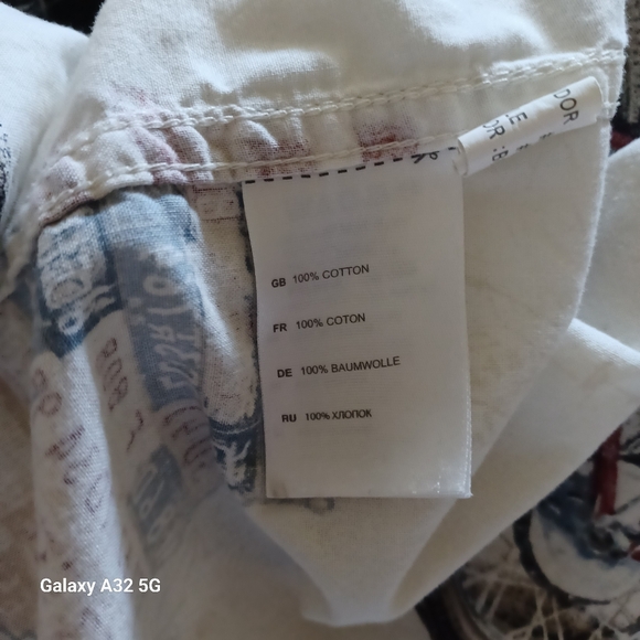 Harbor Bay Cream and Red Casual Button Down Shirt Size 2XLT - Picture 14 of 14